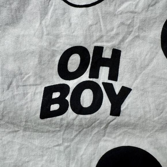 Disney Mickey Mouse Shirt Mens Large White Black Oh Boy Neff Button Up Cartoon - Picture 14 of 15